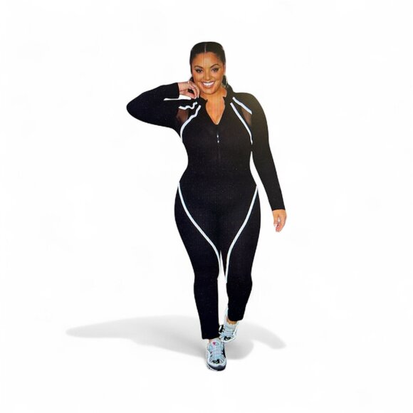 NWT! Popular Once Piece Jumpsuit - Black (Large) - Picture 5 of 6